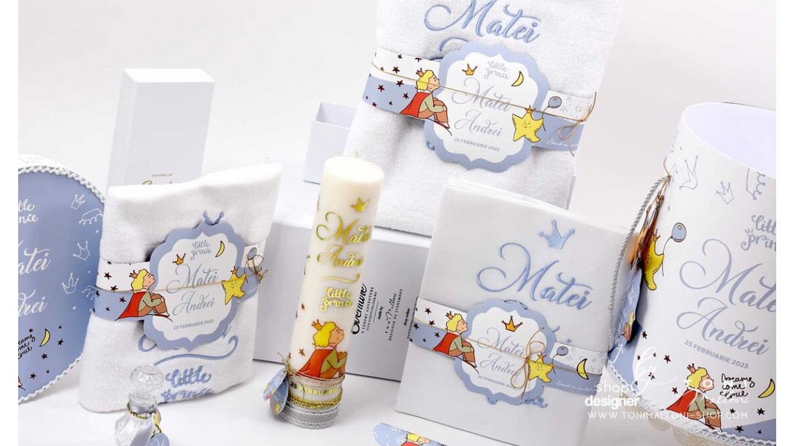 Trusou de botez cu broderie personalizata pentru baieti, Micul print, Le petit prince  21